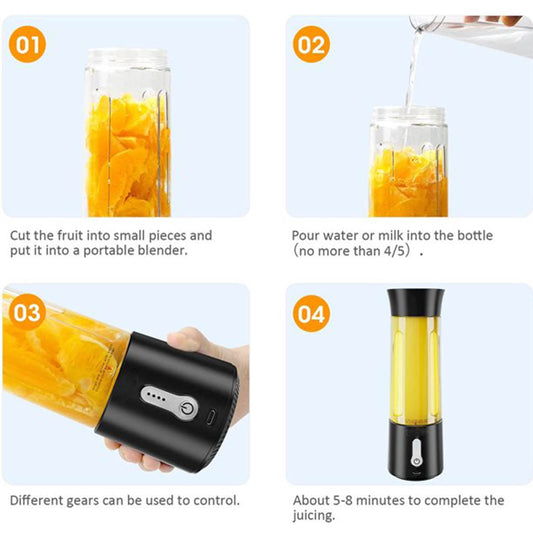 HKEEY Portable Blender for Shakes & Smoothies 17 Oz Personal Size Blender, Type-C 4000mAh Rechargeable Blender with 500ml Bottle, IPX7 Waterproof Blender