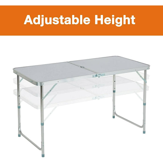 6 Foot Folding Table, Rectangular Plastic Camping Table, Indoor/Outdoor Essential