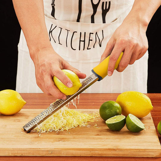 Lemon Zester & Cheese Grater-Premium Stainless Steel - A Sharp Kitchen Tool for Ginger, Garlic, Nutmeg, Chocolate, Vegetables, Fruits, Dishwasher Safe