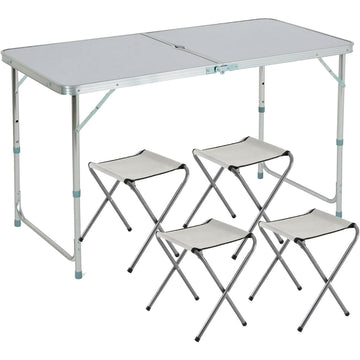 6 Foot Folding Table, Rectangular Plastic Camping Table, Indoor/Outdoor Essential