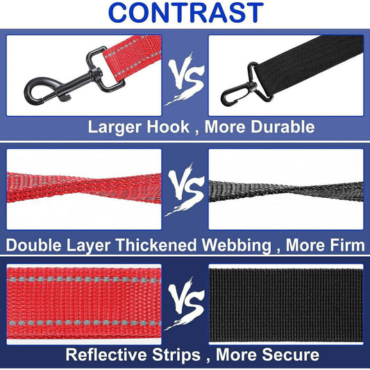 Dog Lead - With Two Padded Handles, Two Dog Leads Modes,Double-Sided Reflective Nylon Dog Leash for Training&Walking Perfect for Medium &Large Dogs