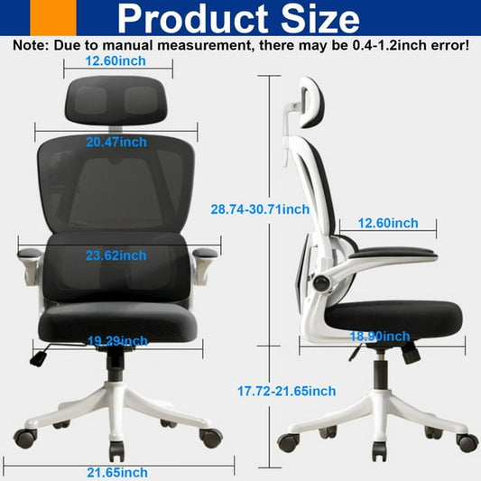 Office Chair Ergonomic Desk Chair, Comfy Home Office Computer Chair ,High Back Adjustable Task Chair Comfy  with Lumbar Support and Armrests