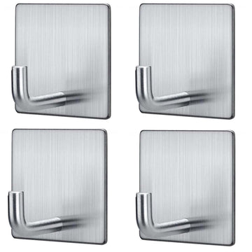 Adhesive Towel Hooks Wall Hooks, Bathroom Wall Aluminum Hooks (4 Pack )