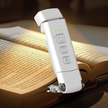 Book Reading Light,Eye Caring Book Light Clip On Book Reading Light for Booklovers and Kids,5 Brightness Dimmable,Long Lasting up to 80 hrs White