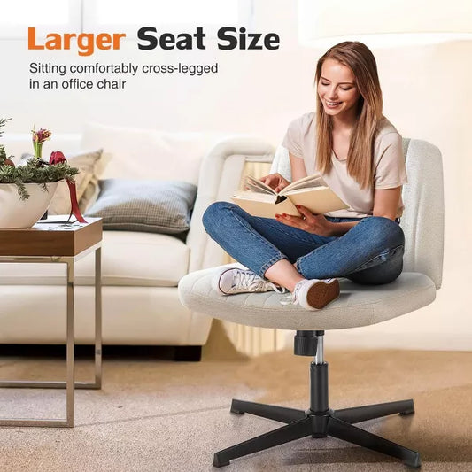 Musment Cross-Legged Chair,No Wheels Armless Swivel Home Office Chair
