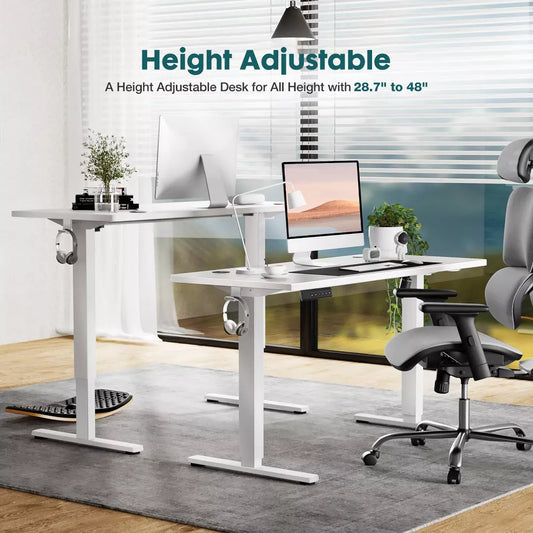 Musment Ergonomic Height Adjustable Table with T-Shaped Metal Bracket Modern Computer Workstations