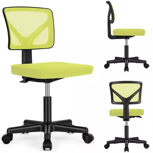 Musment Low-Back Mesh Armless Office Chair,Swivel Rolling Computer Chair No Arms with Lumbar Support
