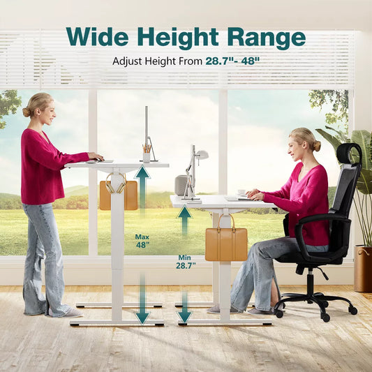Musment Ergonomic Height Adjustable Table with T-Shaped Metal Bracket Modern Computer Workstations