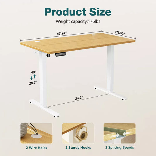 Musment Ergonomic Height Adjustable Table with T-Shaped Metal Bracket Modern Computer Workstations