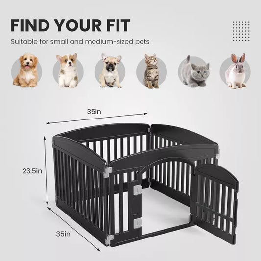 Musment Dog Playpen Safe & Secure Indoor/Outdoor Pet Fence | Folding & Portable | Ideal for Small to Medium Dogs | Easy to Clean