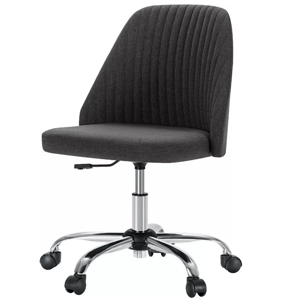Musment Modern Fabric Armless Adjustable Swivel Office Desk Chairs with Wheels