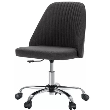 Musment Modern Fabric Armless Adjustable Swivel Office Desk Chairs with Wheels