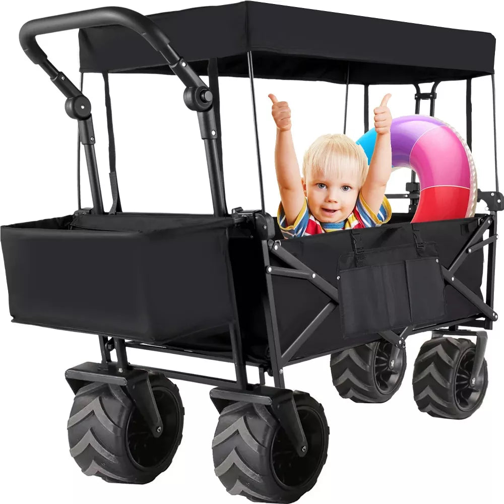 Musment 350 lbs Capacity Collapsible Wagon with Foldable