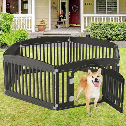 Musment Dog Playpen Safe & Secure Indoor/Outdoor Pet Fence | Folding & Portable | Ideal for Small to Medium Dogs | Easy to Clean