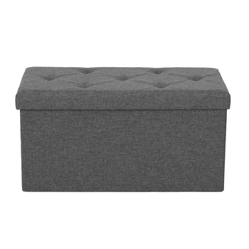 Musment Storage Ottoman with Thicker Foam Padded Seat, Folding Foot Rest for Living Room End of Bed Bench