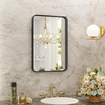 Musment Bathroom Mirror Vanity Mirror for Wall,Aluminum Alloy Framed Wall Mirror Farmhouse,Anti-Rust,Tempered Glass