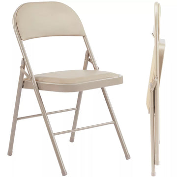 Musment Folding Chair with Vinyl Padded Seats ,Portable Dining Chairs