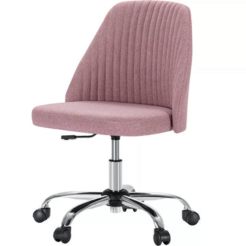 Musment Modern Fabric Armless Adjustable Swivel Office Desk Chairs with Wheels