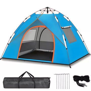 Musment 3/4-Person Pop Up Camping Tent with 2 Doors & 2 Windows for Camping