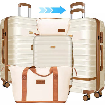Musment 5 Piece Luggage Sets and Travel Duffel Bag, ABS Hardshell Hardside Checked Luggage with TSA Lock