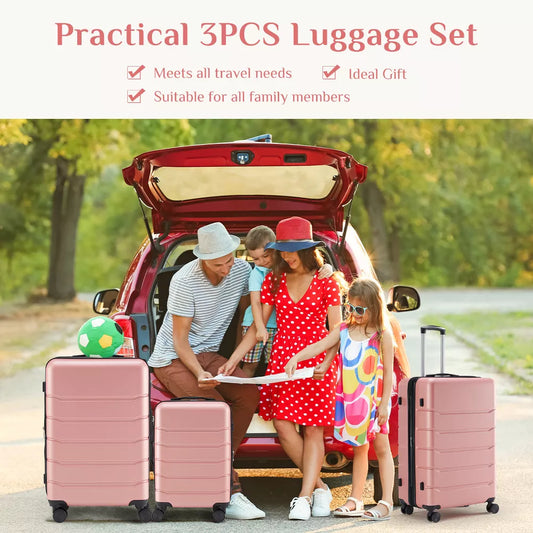 Musment Hardshell Luggage Sets 3 Pieces, Hardside Lightweight Suitcase with Spinner Wheels and TSA Lock, 20in24in28in