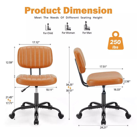 Musment Adjustable Height 360° Rolling Swivel Computer Task Chair without Arm,