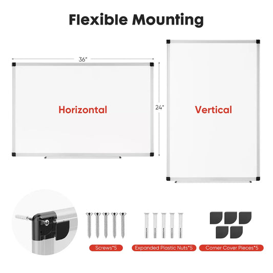 Musment Magnetic Dry Erase Board, 36 X 24 Inches White Board for Home Office School,Sliver Reinforced Aluminum Frame