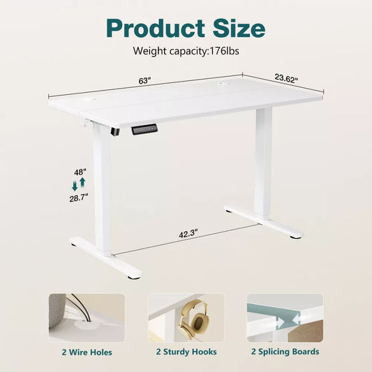 Musment Ergonomic Height Adjustable Table with T-Shaped Metal Bracket Modern Computer Workstations