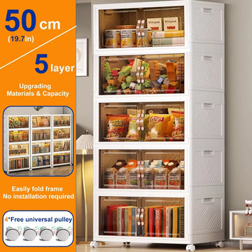 Musment Storage Bins with Lids, Foldable Plastic Storage Container with Door, Stackable Collapsible Storage Bins for Closet Organizers and Storage