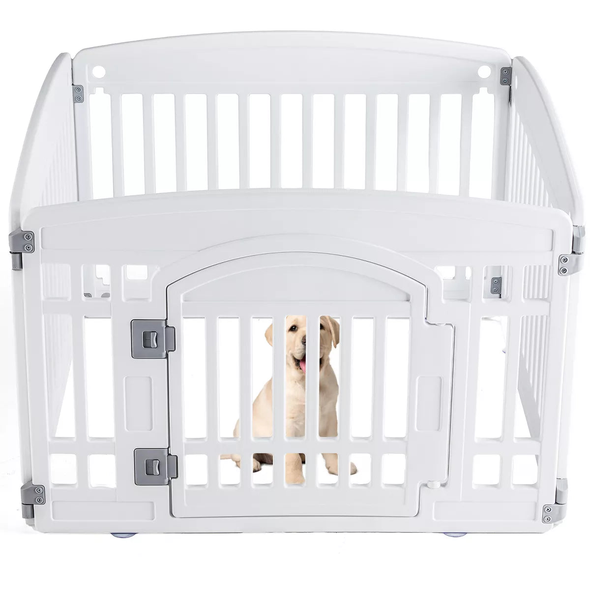 Musment Dog Playpen Safe & Secure Indoor/Outdoor Pet Fence | Folding & Portable | Ideal for Small to Medium Dogs | Easy to Clean