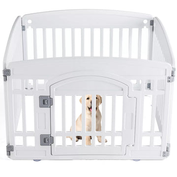 Musment Dog Playpen Safe & Secure Indoor/Outdoor Pet Fence | Folding & Portable | Ideal for Small to Medium Dogs | Easy to Clean