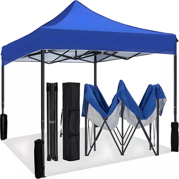 Musment Canopy Tent, 10x10 ft Easy Pop up Outdoor Tent, Portable Straight Leg Gazebo Instant Canopy, Blue