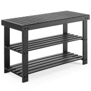 Musment 3-Tier Bamboo Shoe Rack Bench, Compact Storage Organizer, 286lb Capacity, Suitable for Entryway Bedroom Living Room Balcony