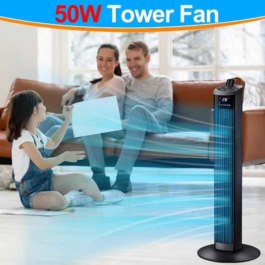 Musment Tower Fan, Tower Fan, Oscillating Bladeless, 3 Speeds & Modes, Quiet Cooling & 12-Hour Timer, LED Display – Portable Fan for Home & Office