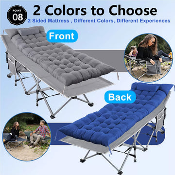 Musment Folding Camping Cot with Pillow, 75" x 28" Heavy Duty Folding Bed Cot with Carry Bag for Traveling Camp Office