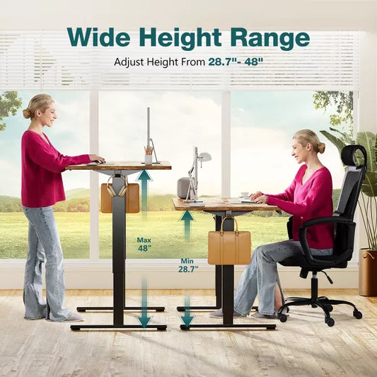 Musment Ergonomic Height Adjustable Table with T-Shaped Metal Bracket Modern Computer Workstations