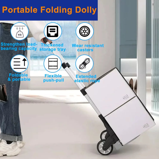 Musment Folding Hand Truck Dolly Cart, Portable Aluminum Dolly Cart with Telescoping Handle