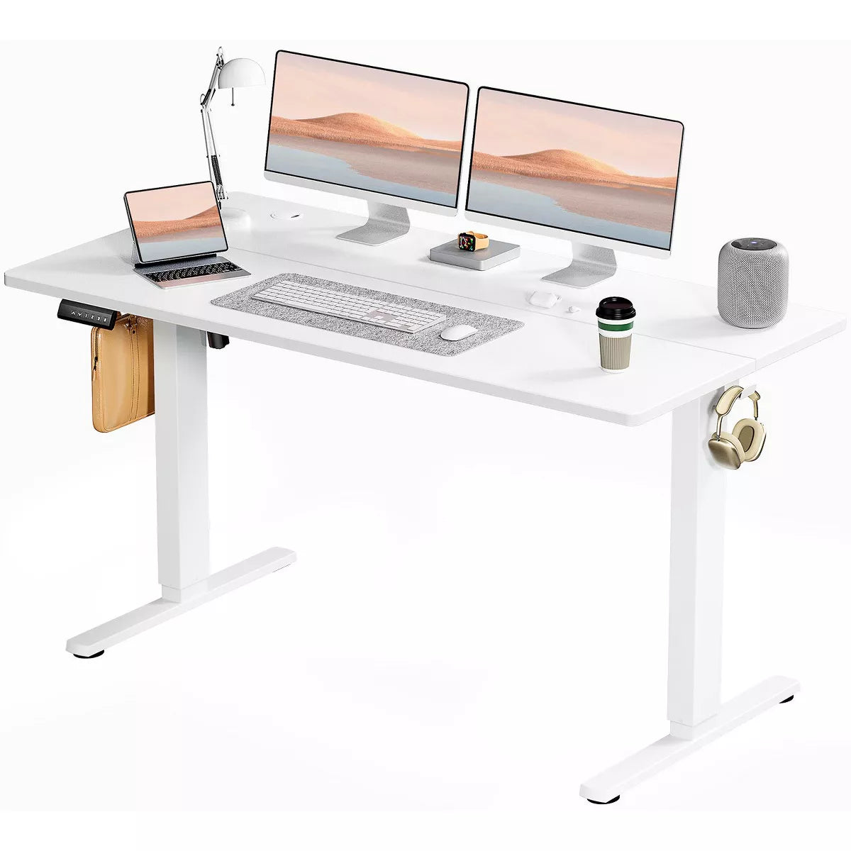 Musment Ergonomic Height Adjustable Table with T-Shaped Metal Bracket Modern Computer Workstations