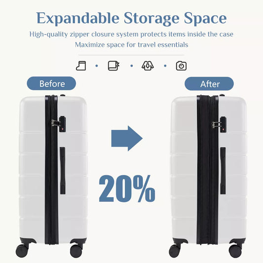 Musment 20" Hardside Luggage with Spinner Wheels Expandable and TSA Lock Hard Shell Lightweight Roller Suitcase