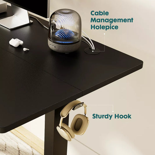 Musment Ergonomic Height Adjustable Table with T-Shaped Metal Bracket Modern Computer Workstations