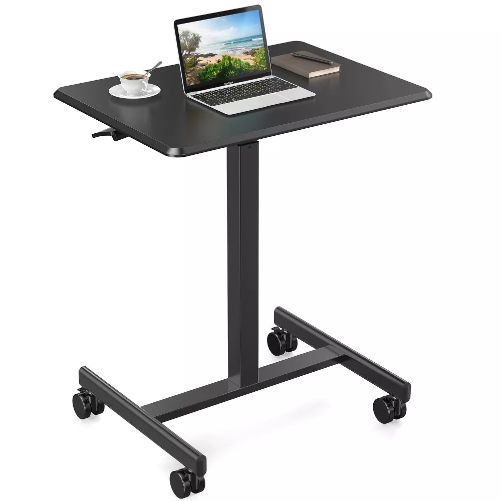 Musment Height Adjustable Sit-Stand Mobile Rolling Workstation Laptop and Computer Desk