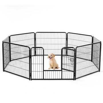 Musment Dog Playpen Indoor Fence 16Panel 40" Height Metal Exercise Pen with Door Small Puppy/Medium/Large Dogs Animal Pet for Outdoor, Garden, Yard