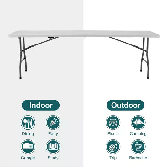 Musment Folding Table Outdoor Indoor Heavy Duty Portable Table with Carrying Handle for Camping Picnic Party