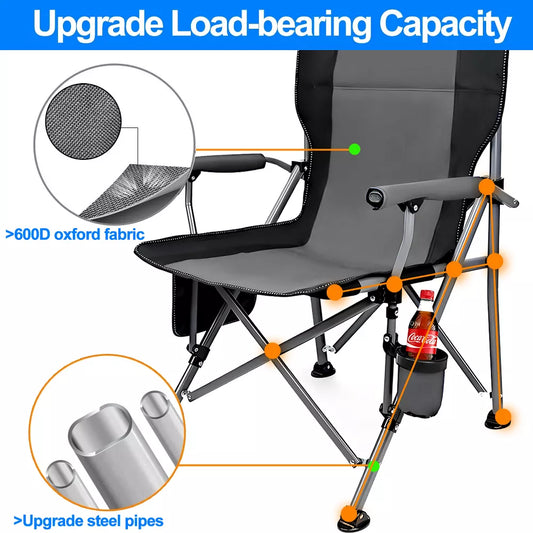 Musment 2PC Adult Outdoor Portable Camp Chair Grey