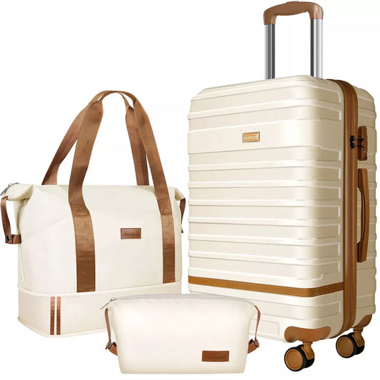 Musment 20 Inch Expandable Carry-on Suitcase Set 3 Piece Carry On Hardside Luggage with TSA Lock Spinner Wheels