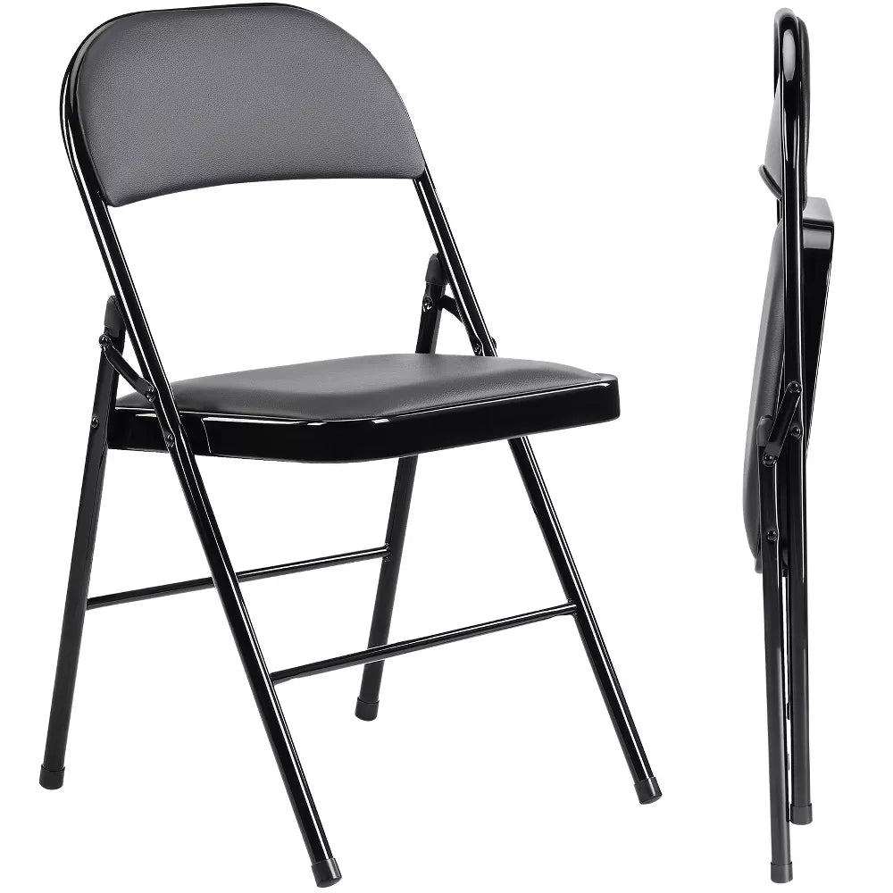 Musment Folding Chair with Vinyl Padded Seats ,Portable Dining Chairs