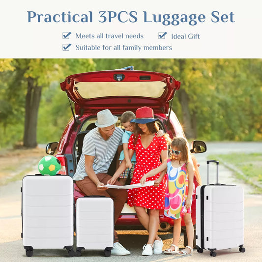 Musment Hardshell Luggage Sets 3 Pieces, Hardside Lightweight Suitcase with Spinner Wheels and TSA Lock, 20in24in28in