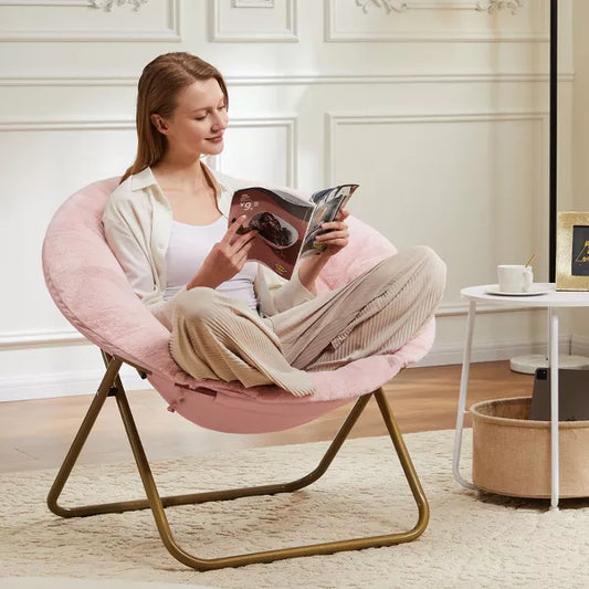 Musment Comfortable disc chairs faux fur furniture bedroom living room adult size