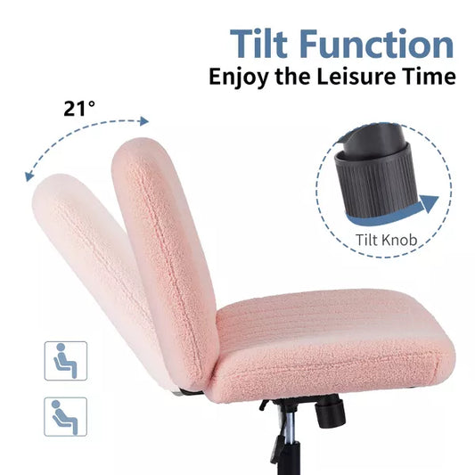 Musment Cross-Legged Chair,No Wheels Armless Swivel Home Office Chair