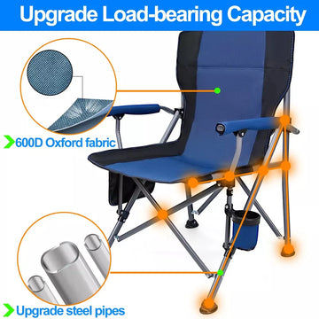 Musment Camping Chairs Clearance for Adults, Portable Folding Lawn Chairs for Outdoor, Dark Blue